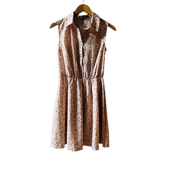 Allegra K Cream Floral Sleeveless Dress Size XS NWT - Picture 2 of 8